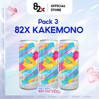 82X Nước uống giải khát Collagen Kakemono VỊ ỔI HỒNG 245ml/lon ( Pack 3 lon)