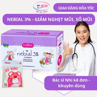 Dung dịch nhỏ mũi Nebial / Nebianax 3% Flaconcini - Nước muối ưu trương (hộp 20 ống 5 ml) - Hàng chính hãng