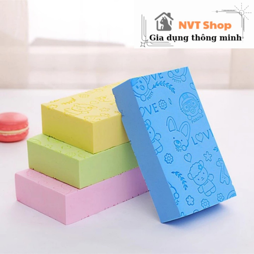 [Cao Cấp] Bông tắm, Miếng kỳ ghét siêu sạch Hàn Quốc PORORO NVT SHOP
