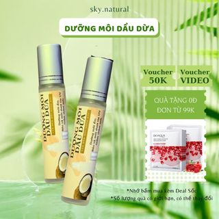 Dưỡng môi dầu dừa 10ml dưỡng ẩm giảm nứt nè chống thâm môi dạng bi lăn tiện lợi 100% dầu dừa nguyên chất ép lạnh