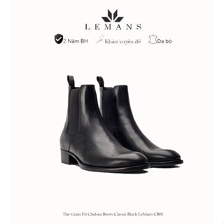 Giày da bò nguyên tấm Chelsea boots LEMANS CB01, mũi nhọn, Gót cao đế cao 5cm độc quyền, Bảo Hành 24 tháng