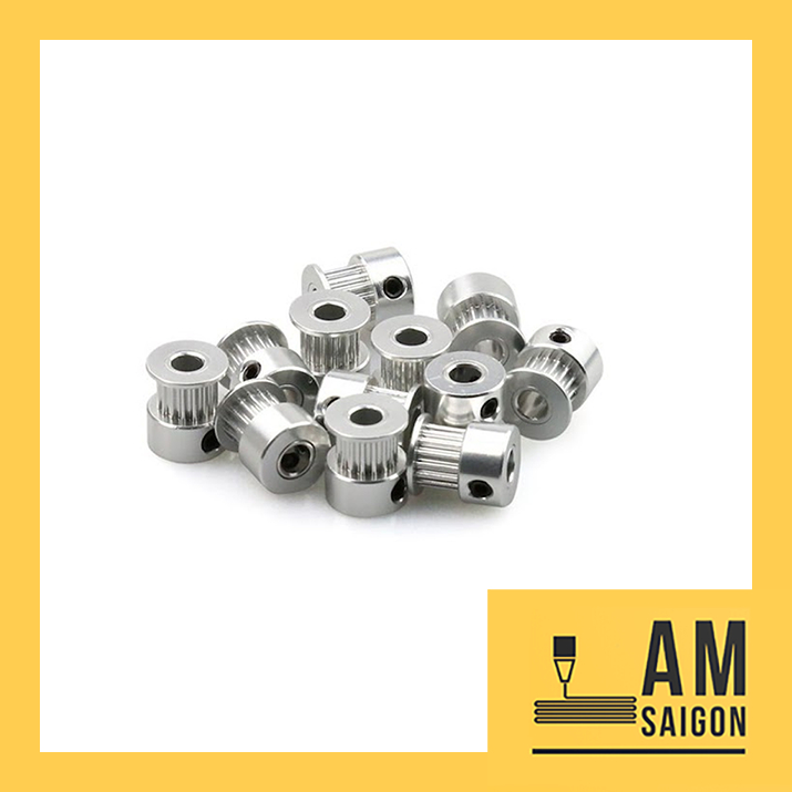 Pulley GT2 - Puly GT2 - Bánh răng nhôm GT2 bản 6mm - đủ size 16R->60R - đủ trục