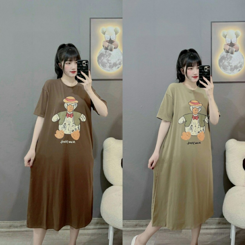 Đầm bầu, Váy bầu BBE366N Chất cotton
