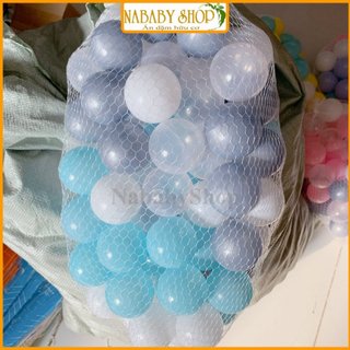 Set 100 bóng nhựa nguyên sinh xám xanh cao cấp an toàn cho bé, Bóng siêu căng mềm, Bóng Nhựa Nguyên sinh 5.5cm
