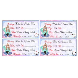 Nhãn vở in tên bé theo yêu cầu
