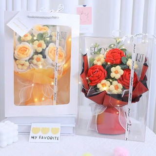 Bó 3 bông hoa hồng đan thủ công bằng len làm quà tặng người yêu và tặng mẹ