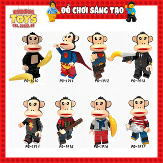 Xếp hình minifigure khỉ miệng rộng julius của paul frank - đồ chơi lắp ghép sáng tạo - pogo pg8218