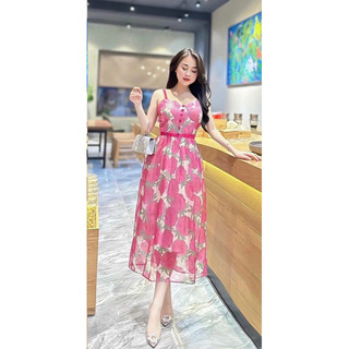 váy hoa dây Hồng