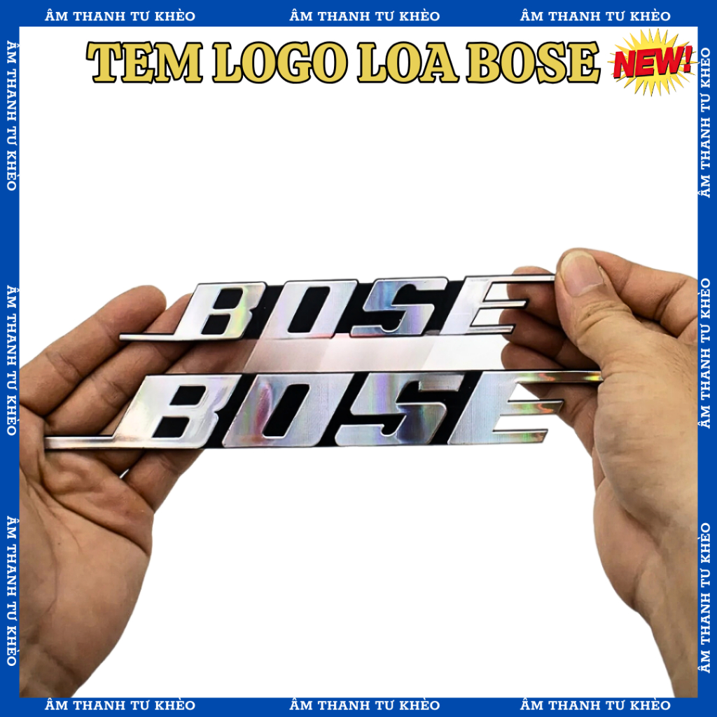 Tem Loa Bose - Logo Loa Bose Nhựa Cứng Dài Dán Thùng Loa ( 1 Đôi )