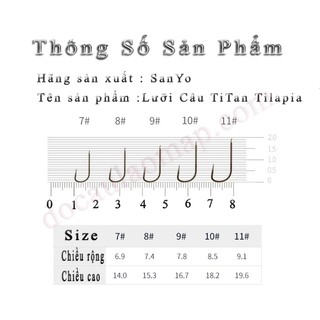 Lưỡi Câu Rô Phi Titanium Gói 50 Lưỡi