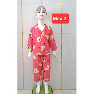 Đồ bộ Pyjama bé gái quần dài tay dài mặc ngủ Kim Cương