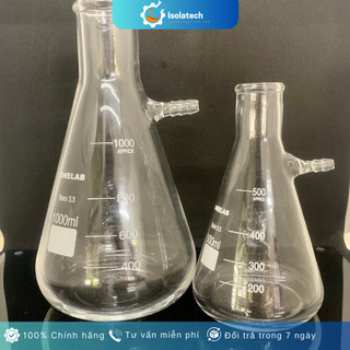 Bình tam giác thuỷ tinh có nhánh 250ml, 500ml, 1000ml, 2500ml chia vạch, có vòi hút chân không