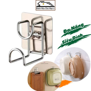 Móc Inox Treo Thau Chậu Dán Tường Siêu Dính Móc Treo Rổ Rá Thớt Nhà Bếp Nhà Tắm Đa Năng Chịu Lực Cao Chất Lượng Bền Bỉ