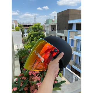 KÍNH FLAT REVO CAM ĐỎ GẮN NÓN BẢO HIỂM 3/4 VÀ NÓN SƠN 1/2