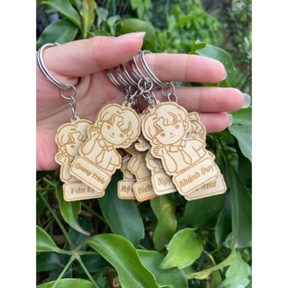 Móc khoá gỗ khắc hình ngộ nghĩnh