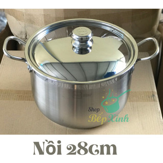 Nồi luộc gà 3 đáy inox 430 Fivestar size 28cm dung tích 11 lít , tặng 1 muỗng canh, dùng được mọi bếp , hàng chính hãng