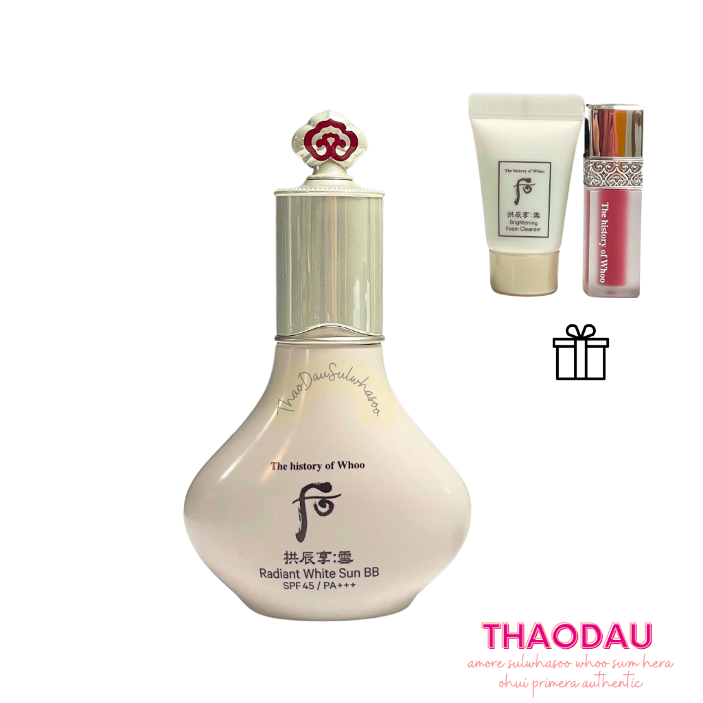 Kem trang điểm chống nắng Whoo Radiant White BB Sun SPF45/PA+++ 40ml Nâng tông Trắng Da Date 2027
