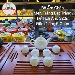 Bộ ấm chén men trắng bát tràng ⚡️bao bể vỡ⚡️