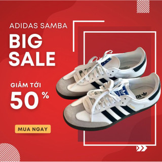 Giày samba classic white trendluxe thể thao nam nữ màu trắng đen 3 sọc