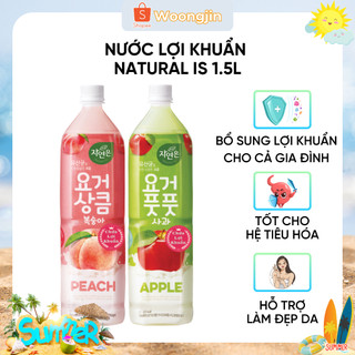 Nước lợi khuẩn đào/táo - woongjin chai 1.5l