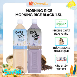 Combo 2 chai nước gạo buổi sáng morning rice,nước gạo lứt đen morning rice black - woongjin chai 1.5l