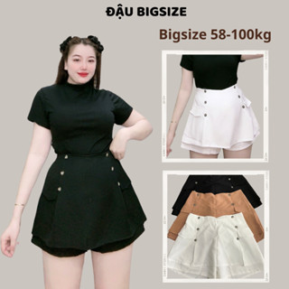 Chân váy bigsize nữ nút giả khóa kéo lưng thun co giãn có quần bảo hộ chất lụa chéo mềm mại - GVN