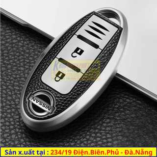 Ốp Nhựa Chìa Khoá Ô Tô Da Viền Inox xe Nissan Teana