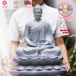 Tượng phật thích ca mâu ni 48 cm màu xám bi