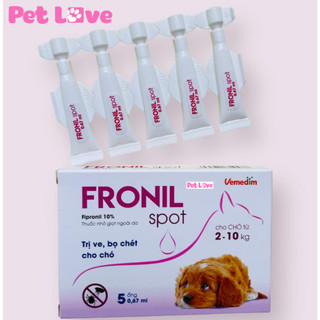 1 hộp (5 ống) Fronil Spot nhỏ gáy diệt ve, bọ chét chó (Vemedim, mẫu mới)