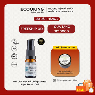 Tinh chất phục hồi chống lão hoá Ecooking Super Serum Fragrance Free 20ml tăng cường độ ẩm, giảm thiểu các nếp nhăn