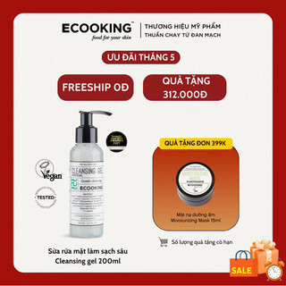 Gel rửa mặt làm sạch sâu Ecooking Cleansing Gel 200ml nuôi dưỡng và giữ ẩm cho da rất hiệu quả cho da thường và da dầu