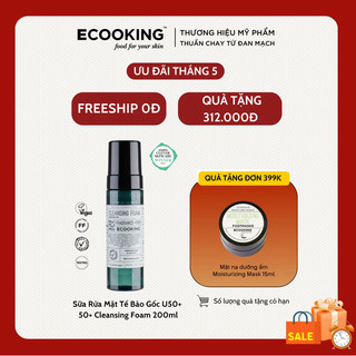 Sửa rửa mặt tế bào gốc dành cho U50+ Ecooking Cleansing Foam 200ml làm sạch dịu nhẹ, giữ ẩm tối ưu cho làn da