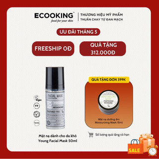 Mặt nạ dành cho da khô Ecooking Young Facial Mask Fragrance Free 50ml giàu độ ẩm giúp làm mát, nuôi dưỡng, cấp nước chda