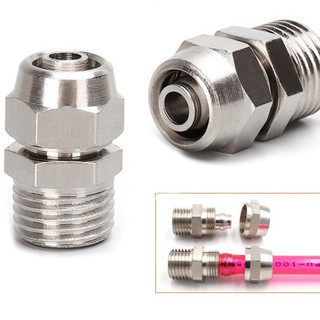 Đầu nối nhanh khí nén xiết dây inox, ống 6-8-10-12