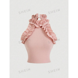 ( ORDER ) Áo Thun Gân Cổ Yếm Viền Bèo