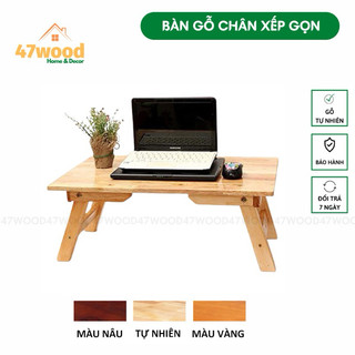 Bàn gỗ cao su chân xếp gọn 47wood - Bàn chân thang chân gập gọn, chống nước