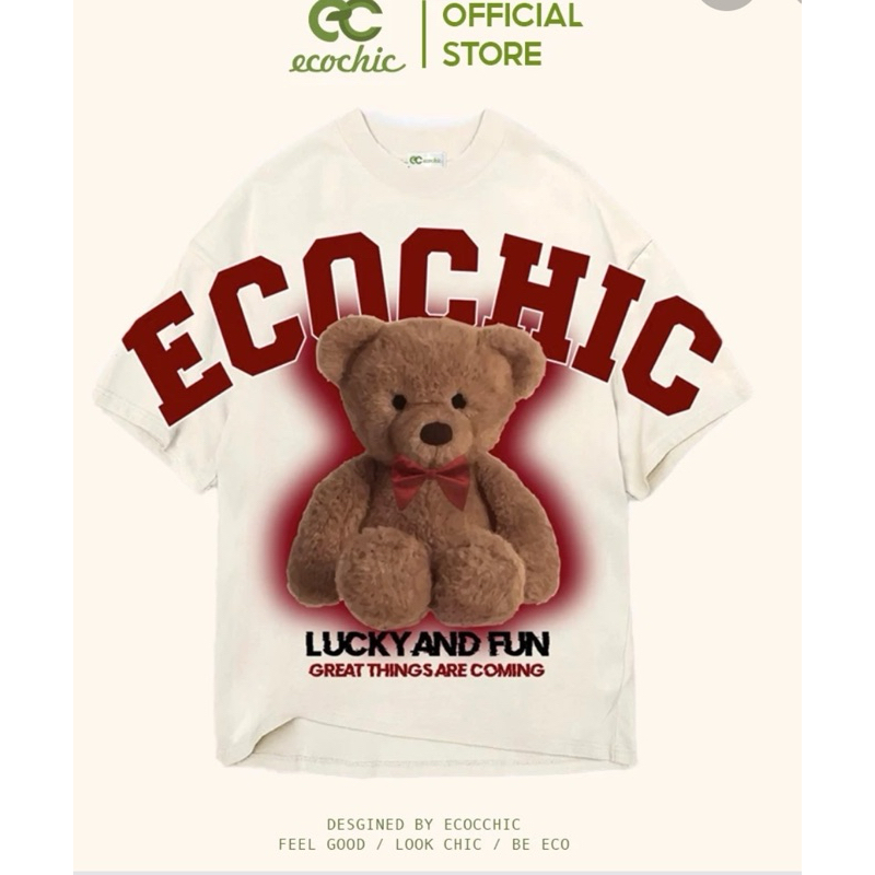 ( Đồ Pass rẻ )Áo Phông ECOCHIC LUCKY TEDDY BEAR Tee Local Brand Chính Hãng Unisex Form Rộng Oversize