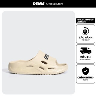 Dép quai ngang bánh mì Denis Unisex Slipper BM02 BM04 Màu kem chữ đen đục lỗ Basic