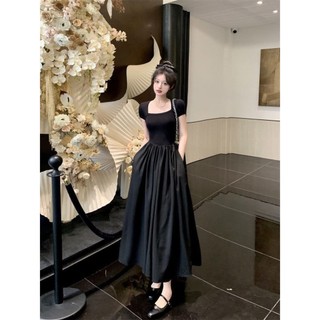 Đầm váy mùa hè dáng dài cổ vuông thiết kế chiết eo bồng xoè phong cách tiểu thư sang chảnh SP106