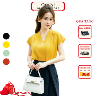 Áo sơ mi tay cộc mùa hè chất vải lụa mát hãng Oxatyl phù hợp mặc nơi công sở, đi chơi A08