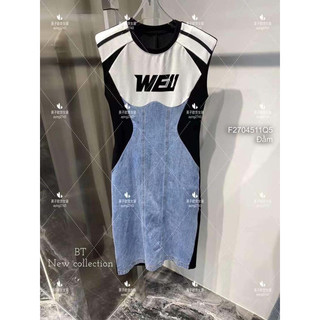 Đầm jean phối thun ngực in chữ weu sang trọng VIENS STORE
