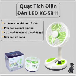Quạt tích điện cỡ to gấp gọn KC 5811 có đèn led quạt tích điện gập gọn chất lượng tốt,Quạt sạc điện