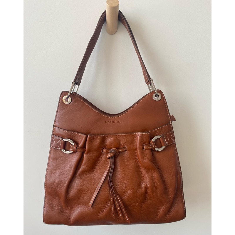 Túi da thật hiệu LANCEL màu nâu bò casual chic - secondhand