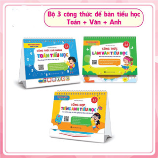 Sách - Bộ Lịch Công Thức Giải Nhanh Toán, Tổng Hợp Kiến Thức Tiếng Anh và Công Thức làm Văn Tiểu Học (Phiên bản 5.0)