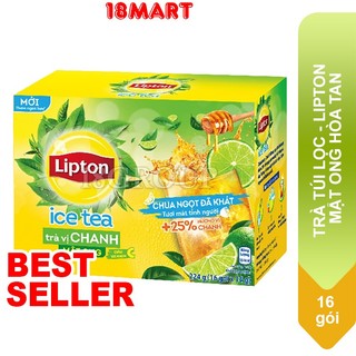 Trà lipton ice tea vị chanh mật ong hòa tan - hộp 192g