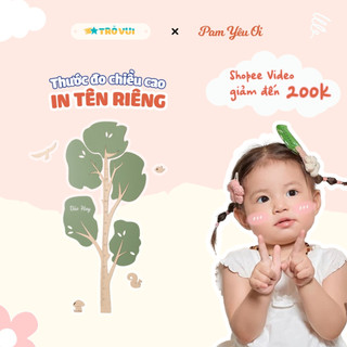 Thước Đo Chiều Cao IN TÊN RIÊNG Bằng Gỗ Hình Cây Dán Tường Theo Dõi Chiều Cao Cho Bé | Trò Vui GC04