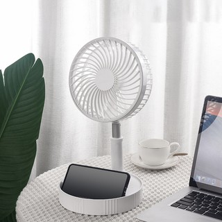 Quạt tích điện gấp gọn để bàn 4 chế độ gió, pin lên đến 12h, tăng giảm chiều cao quạt đến 1 mét