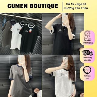 Áo Thun Nam Tôm Mỳ Thêu Chữ Trước Ngực Cực Xịn - Áo Phông Nam Tôm Mỳ Thêu Họa Tiết Phối Viền Cổ Cực Chất