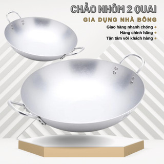 Chảo nhôm 2 quai, chảo xào lòng sâu, nhiều size