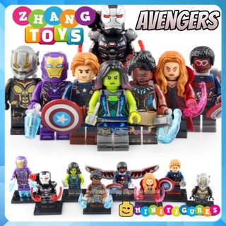 Đồ chơi Xếp hình Scarlet Witch Shuri Falcon Pepper Captain America War Machine Gamora Wasp Minifigures Xinh X0263